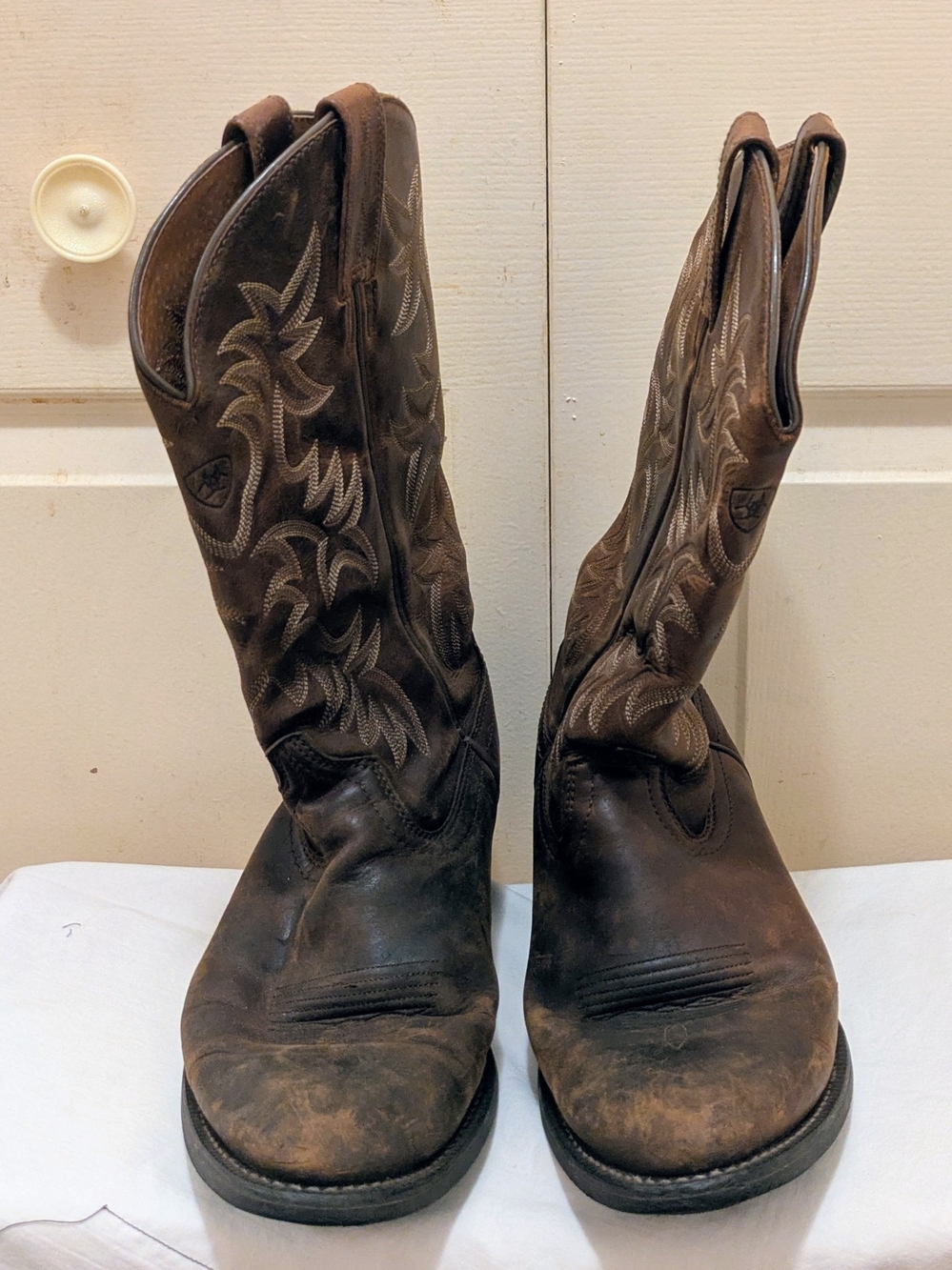 Ariat Heritage R Toe Western Distressed Brown Boots Sz 11D Style 0002204 (34725)